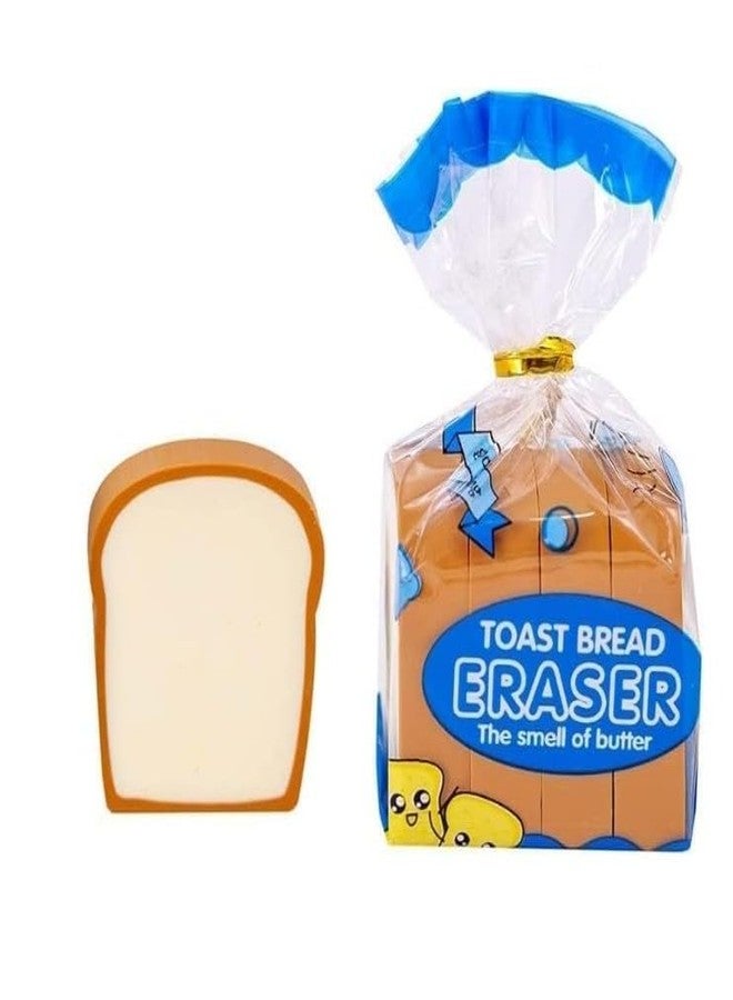 WaigN Kawaii Toast Bread Eraser, Cute Pencil Eraser Stationery 3D Bread Eraser Cartoon Pencil Eraser Sketching Tools Drafting Supply for Kid Painters Artists Gift - Image 1